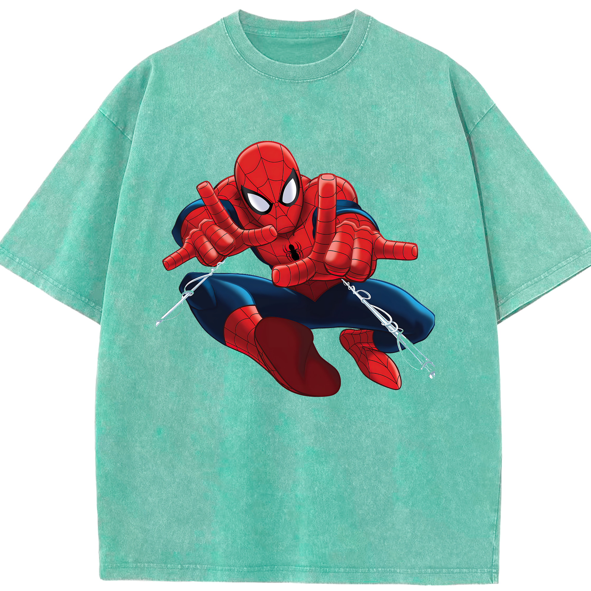 Spider Man スパイダーマン 綿100% ヴィンテージ風 半袖Tシャツ（フロントプリント）